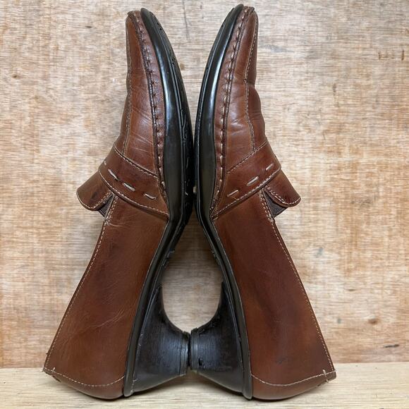 Pikolinos Pumps Women Size 7 US, 37 EU Shoes Brown Leather Stitch Heels Round - Picture 6 of 10